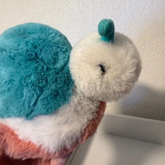 Douglas Syd Snail Plush Blue Pink Super Soft Stuffed Animal - Picture 2 of 6